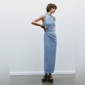 Blue Zara Drape Dress